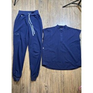 FIGS Scrub Set Blue XS/T High-Waist Zamora Jogger And XS Raphaela Oversized Top